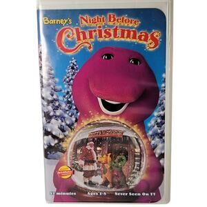 Barney Night Before Christmas VHS 1999 Lyrick Clamshell Tape Tested Collectible